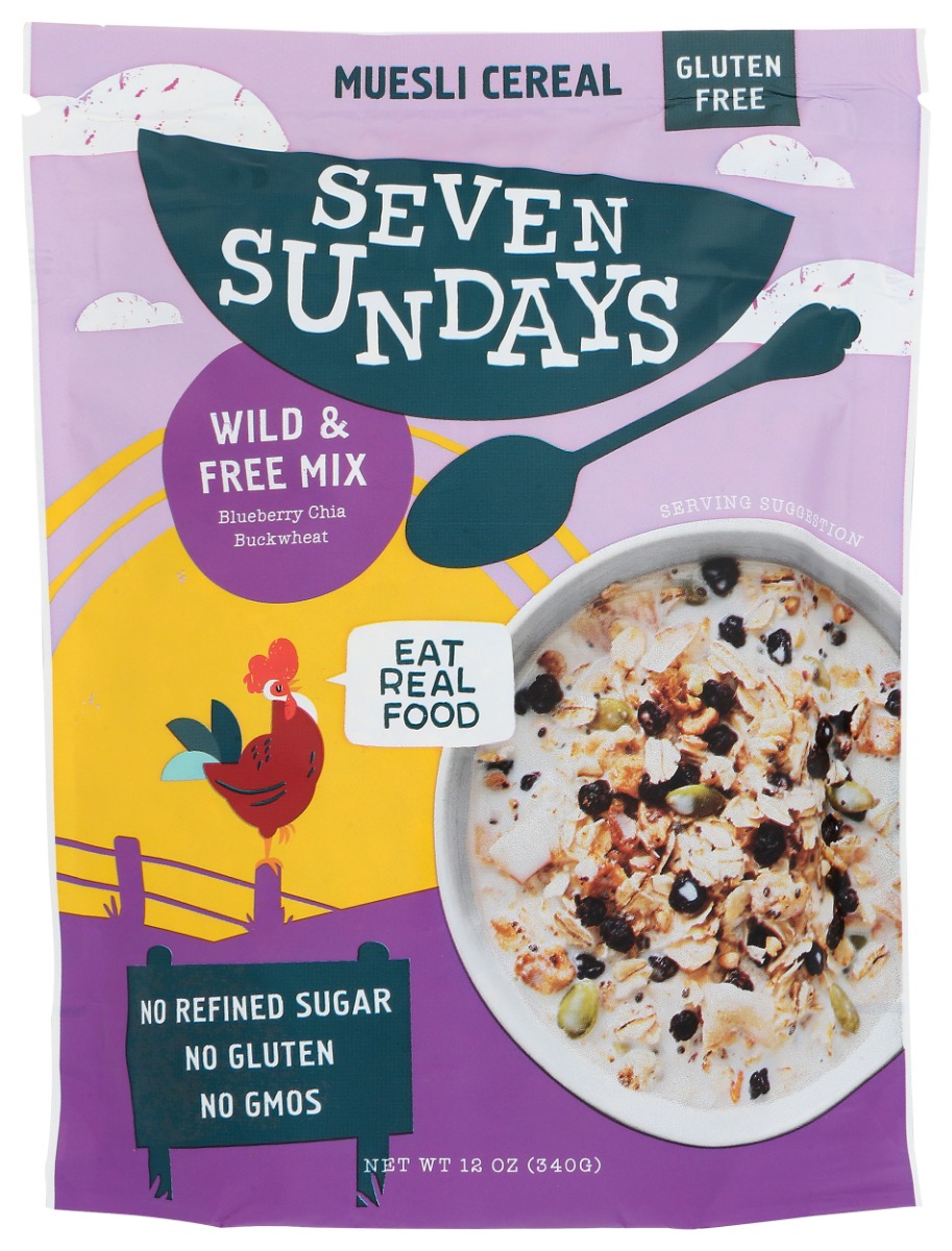SEVEN SUNDAYS: Muesli Blueberry Chia Buckwheat, 12 Oz