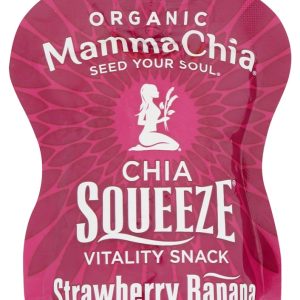 MAMMA CHIA: Organic Chia Squeeze Vitality Snack Strawberry Banana, 3.5 oz