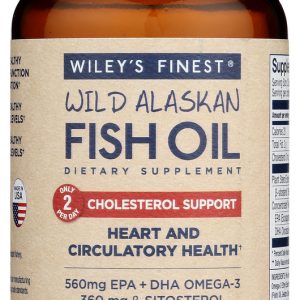 WILEYS FINEST: Wild Alaskan Fish Oil Cholesterol Support, 90 sg