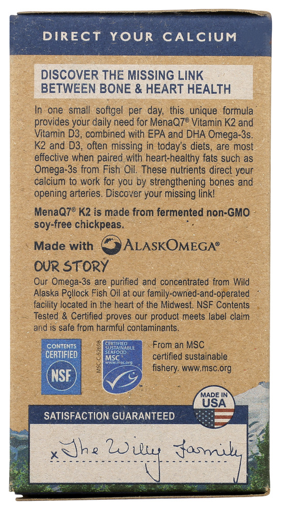 WILEYS FINEST: Vitamin K2 Wild Alaskan Fish Oil, 60 sg