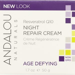ANDALOU NATURALS: Resveratrol Q10 Night Repair Cream Age-Defying, 1.7 Oz