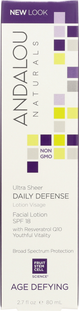 ANDALOU NATURALS: Ultra Sheer Daily Defense Facial Lotion with SPF 18 Age Defying, 2.7 Oz