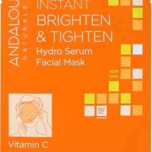 ANDALOU NATURALS: Instant Brighten and Tighten Hydro Serum Facial Sheet Mask, 0.6 fo