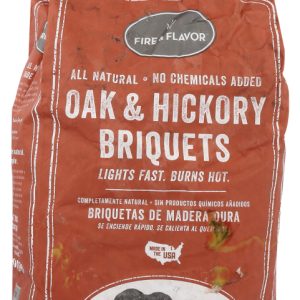 FIRE & FLAVOR: Briquets Oak & Hickory Charcoal, 8.3 lb