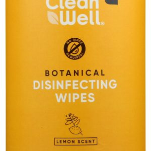 CLEANWELL: Wipes Disinfecting Lemon, 80 pc