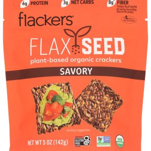 DOCTOR IN THE KITCHEN: Flackers Flax Seed Crackers Savory Garlic-Onion-Basil and Red Chile Pepper, 5 oz