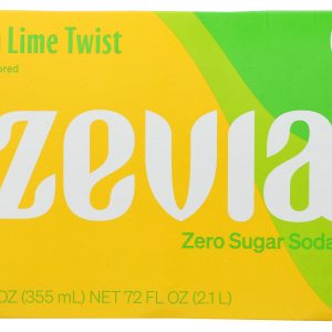 ZEVIA: Zero Calorie Soda Lemon Lime Twist 6-12 fl oz, 72 fl oz