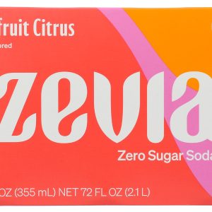 ZEVIA: Zero Calorie Soda Grapefruit Citrus 6-12 fl oz, 72 fl oz