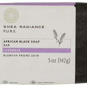 SHEA RADIANCE: African Black Soap Bar Lavender, 5 oz