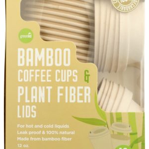 GREENLID: Compostable Bamboo Fiber Cups, 12 pk