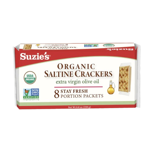 SUZIES: Organic Saltine Crackers with Olive Oil, 8.8 oz