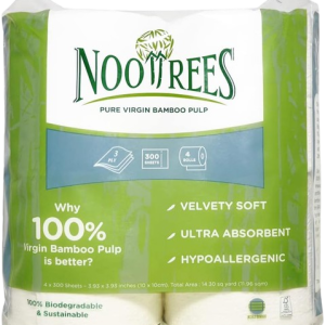 NOOTREES: Bamboo Toilet Rolls 4 Rolls 300 Sheets, 1 ea