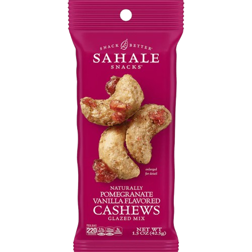 SAHALE SNACKS: Pomegranate Vanilla Cashews Glazed Mix Nut Blend, 1.5 oz