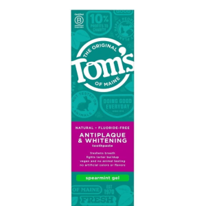 TOMS OF MAINE: Fluoride Free Antiplaque and Whitening Gel Spearmint, 4 oz