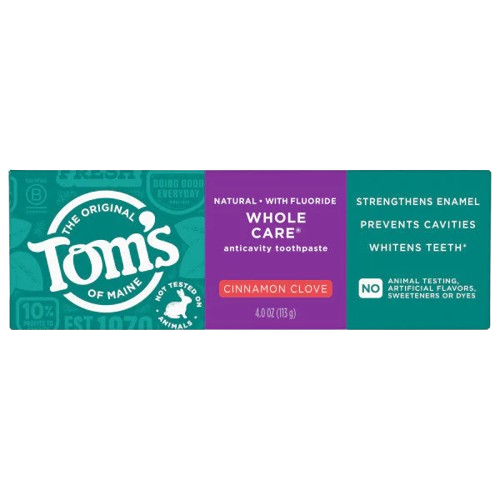 TOMS OF MAINE: Whole Care Natural Cinnamon Clove Toothpaste with Fluoride, 4 oz