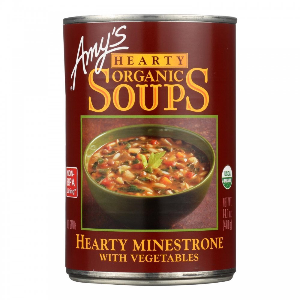 AMY'S: Organic Hearty Minestrone with Vegetables Soup, 14.1 oz