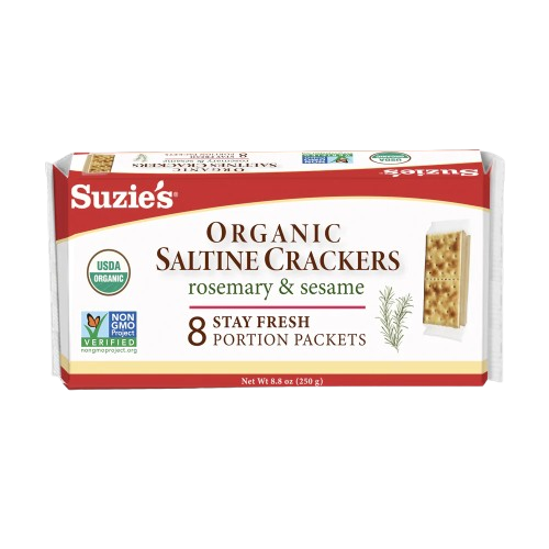 SUZIES: Organic Saltine Crackers with Rosemary, 8.8 oz