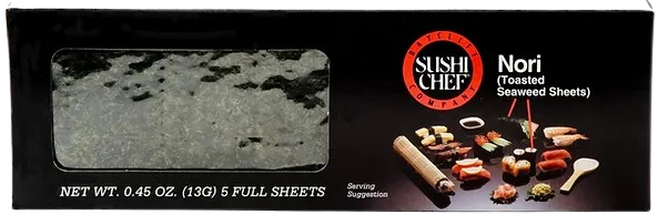 SUSHI CHEF: Nori Toasted Seaweed Sheets, 0.45 oz