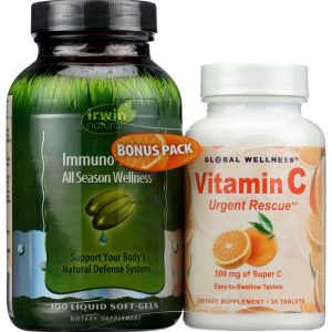 IRWIN NATURALS: Immuno Shield All Season Wellness Plus Vitamin C Bonus Pack, 100 sg