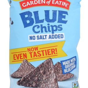 GARDEN OF EATIN: Blue Corn Tortilla Chips No Added Salt, 16 oz