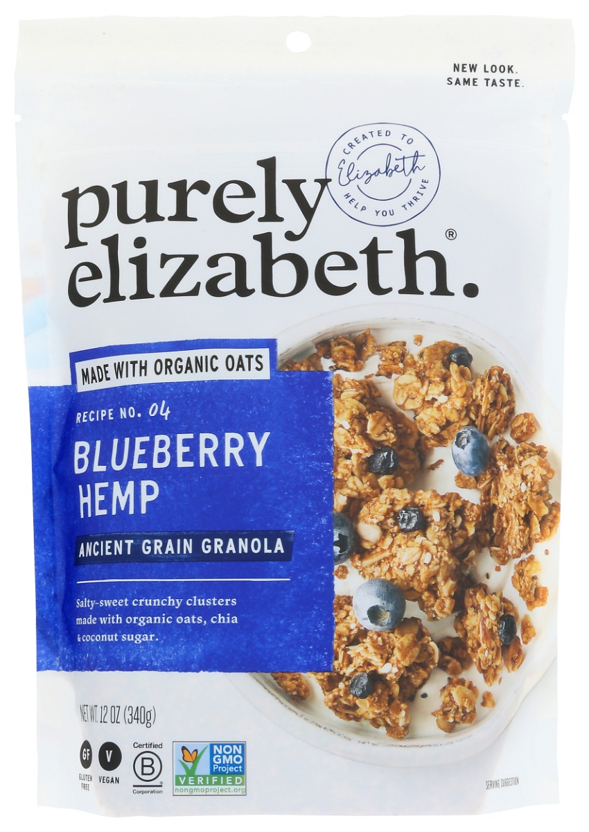 PURELY ELIZABETH: Blueberry Hemp Ancient Grain Granola, 12 oz