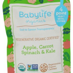 BABYLIFE ORGANICS: Apple Carrot Spinach Kale Pouch, 3.5 oz