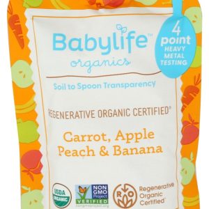 BABYLIFE ORGANICS: Carrot Apple Peach Banana Pouch, 3.5 oz