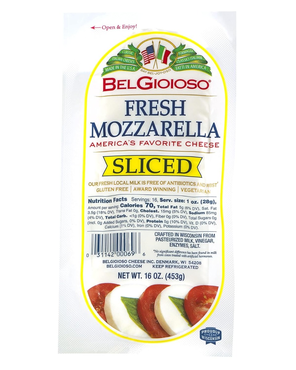 BELGIOIOSO: Fresh Sliced Mozzarella Cheese Sliced, 16 oz