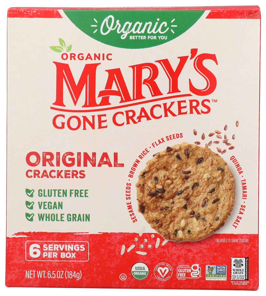 MARYS GONE CRACKERS: Original Crackers, 6.5 oz