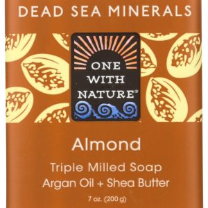ONE WITH NATURE: Almond Dead Sea Minerals Soap Bar, 7 oz