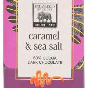 ENDANGERED SPECIES: Dark Chocolate with Caramel and Sea Salt Bar, 3 oz