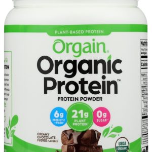 ORGAIN: Organic Protein Plant Based Protein Powder Creamy Chocolate Fudge, 16.3 oz