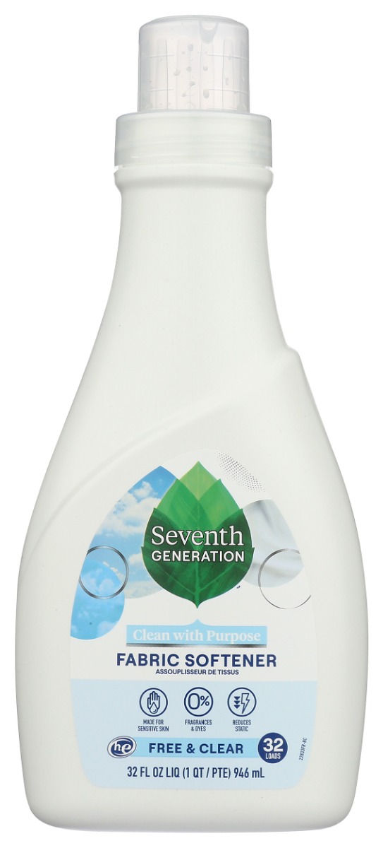 SEVENTH GENERATION: Liquid Fabric Softener Free and Clear, 32 oz