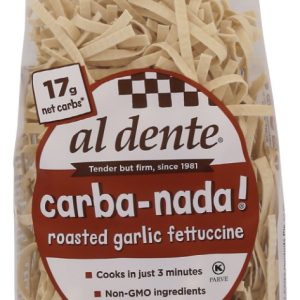 AL DENTE: Carba Nada Roasted Garlic Fettuccine Pasta, 10 oz