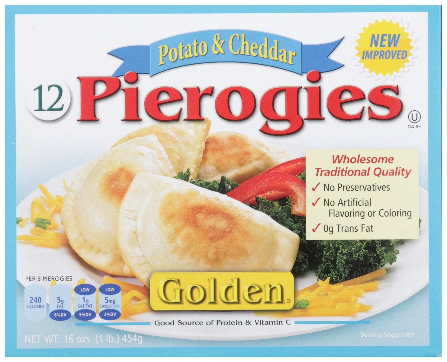 GOLDEN: Potato and Cheddar Pierogies, 16 oz