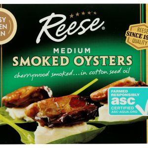 REESE: Medium Smoked Oysters, 3.7 oz