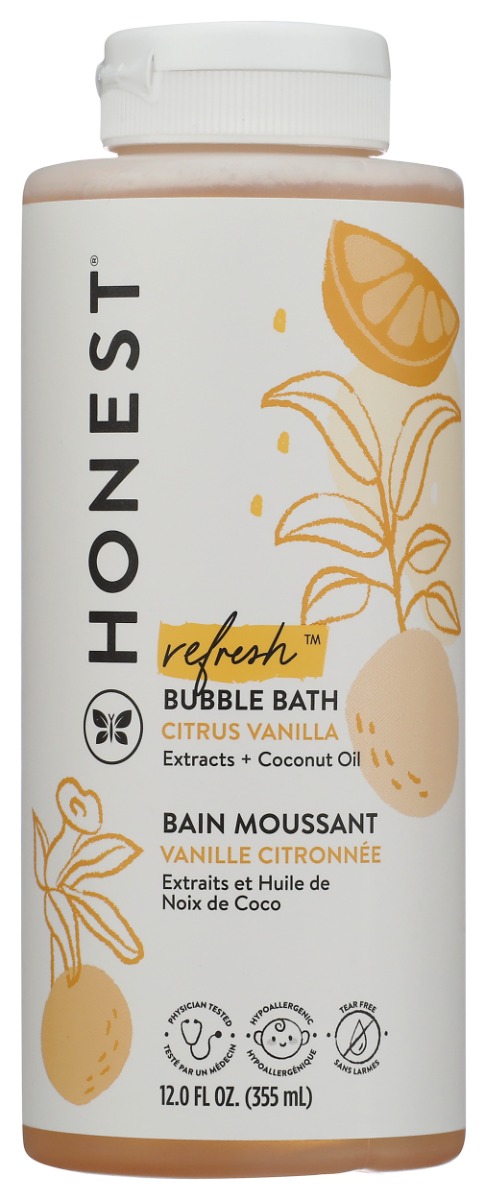 THE HONEST COMPANY: Bubble Bath Refresh Citrus Vanilla, 12 oz