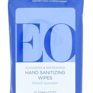 EO: Resealable Hand Sanitizer Wipes Lavender, 1 ea