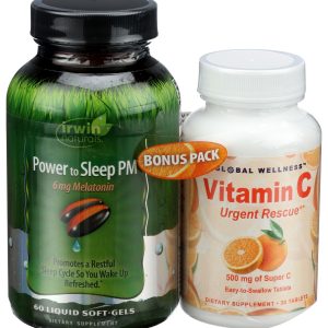IRWIN NATURALS: Power To Sleep 6mg Plus Vitamin C Bonus Pack, 1 ea