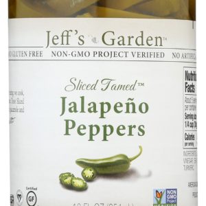 JEFFS GARDEN: Sliced Tamed Jalapeno Peppers, 12 oz