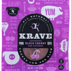KRAVE: Pork Black Cherry BBQ Meat Cuts Jerky, 2.7 oz
