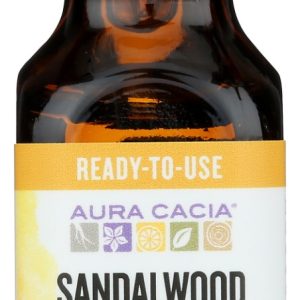 AURA CACIA: Sandalwood In Jojoba Oil, 0.5 oz