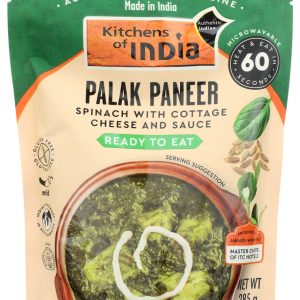 KITCHENS OF INDIA: Palak Paneer Spinach with Cottage Cheese and Sauce, 10 oz