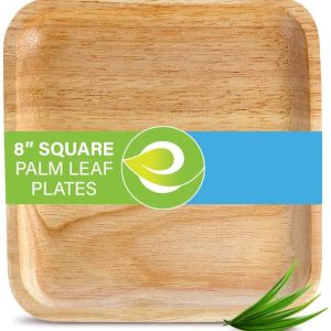 ECO SOUL: 8” Square Palm Leaf Plates, 1 ct