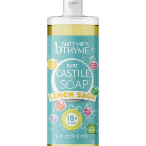 BRITTANIES THYME: Lemon Sage Pure Castile Liquid Soap, 32 fo