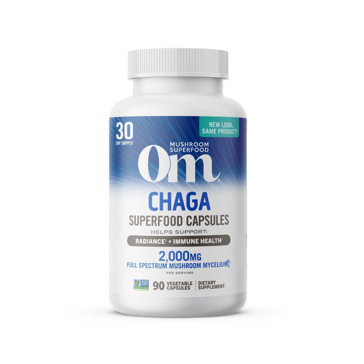 ORGANIC MUSHROOM NUTRITION: Om Chaga Mushroom Superfood Capsule, 90 vc