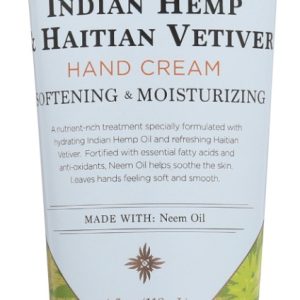 NUBIAN HERITAGE: Hand Cream Indian Hemp And Haitian Vetiver With Neem Oil, 4 oz