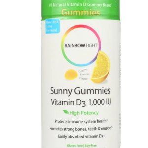 RAINBOW LIGHT: Sunny Gummies Vitamin D3 Yummy Lemon Flavor 1000 IU, 100 Gummies