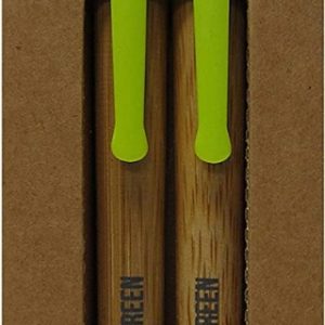 ONYX & GREEN: Bamboo & Corn Plastic Ballpoint Pens, 2 pc