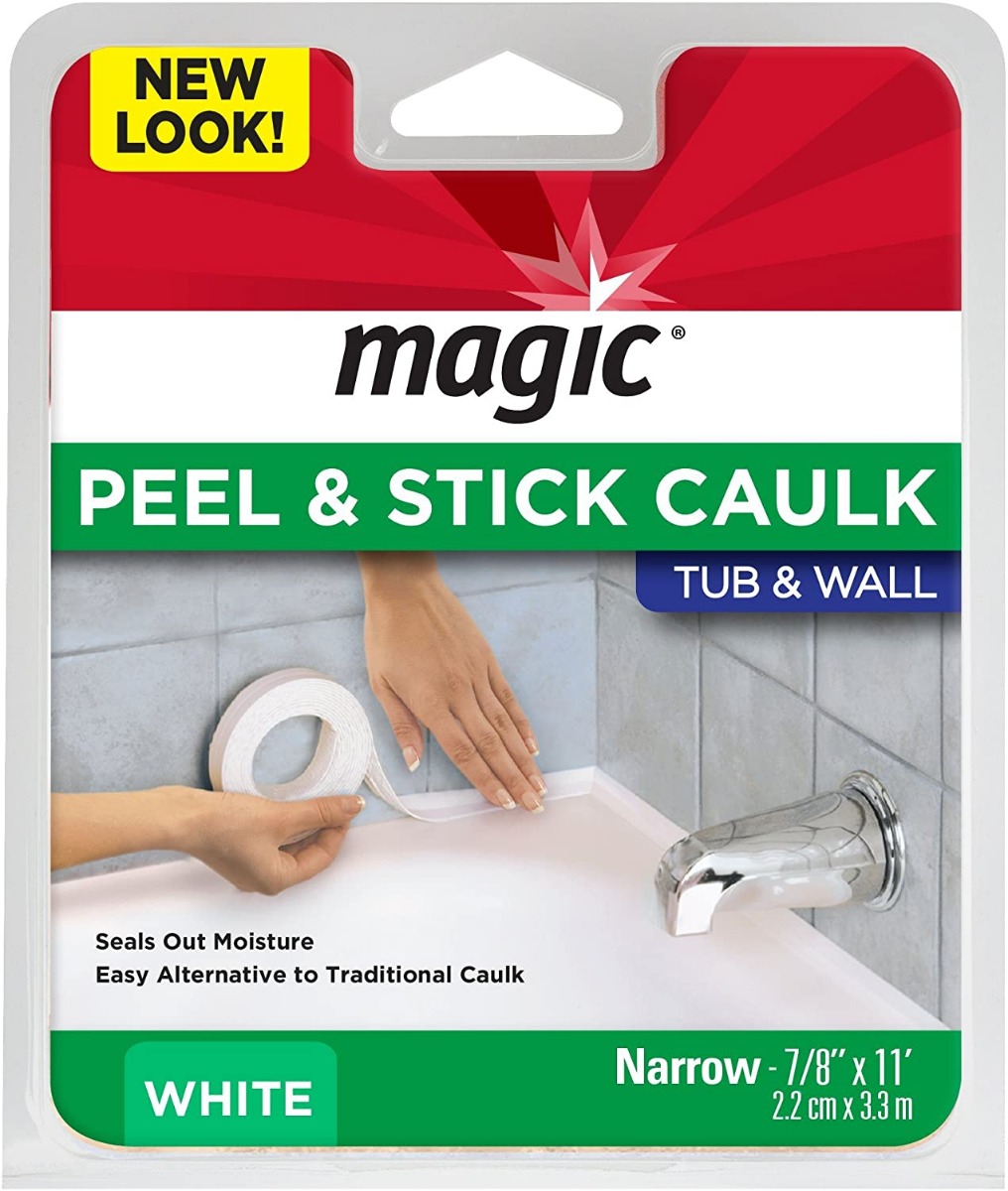 MAGIC: White Tub & Wall Peel & Stick Caulk 7/8 Inches, 1 pc